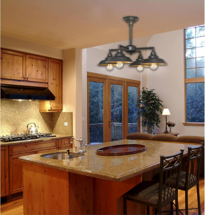 Oil Rubbed Bronze Four-Light Indoor Chandelier 16-Inch