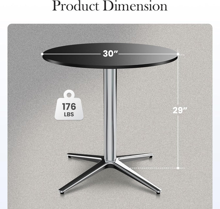 30" round Bistro Table,Outdoor Coffee Table，Round Outdoor Small Table Modern Style for Porch Pool Balcony Deck Bronze