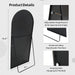 76.4"X37" Arch Full Length Mirror, Large Floor Full Body Tempered Mirror with Aluminum Alloy Frame for Living Room, Bedroom, Gym, Stand or Leaning Wall-Mounted, Black