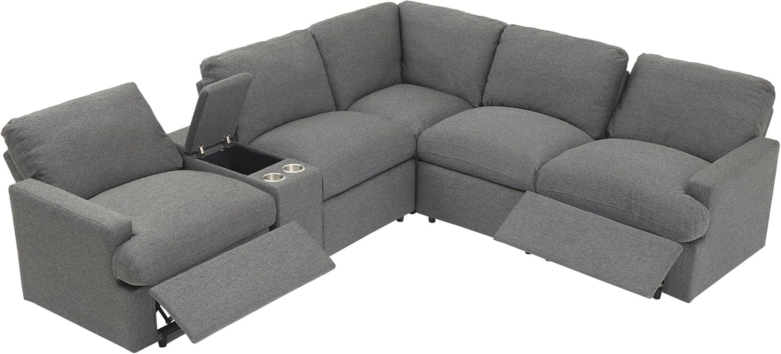 Modern Power Reclining Sectional Sofa with USB & Power