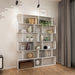 S Shaped Bookshelf, Modern Geometric Bookcase, 6-Tier White Display Case Book Shelf