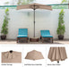 Half Umbrella Outdoor Patio Shade, Beige, 9Ft