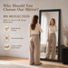 71"X32" Full Length Mirror, Large Wood Floor Mirror, Black