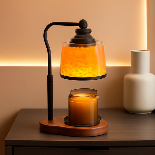 3-In-1 Candle Warmer Lamp with Timer Dimmable, Himalayan Salt Lamp & Passive Diffuser, Gifts for Women, House Warming Gifts New Home Decor, Wax Melt Warmer for Jar Candles (2 Bulbs)