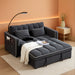 Velvet Charcoal Gray Adjustable Convertible Sleeper Sofa