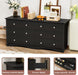 Contemporary Solid Wood Dresser Black With Storage