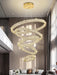 Modern Gold Ring Chandelier for High Ceiling Foyer,Large Crystal Chandelier for Staircase Villa D8''+15.7"+23.6"+31.5"+39.4"