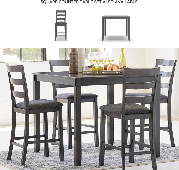 Bridson Modern 6 Piece Dining Set, Includes Dining Table, 4 Chairs & Bench, Gray