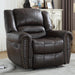 Leather Recliner Chair, Classic and Traditional Manual Recliner Chair with Comfortable Arms and Back Single Sofa for Living Room, Dark Grey