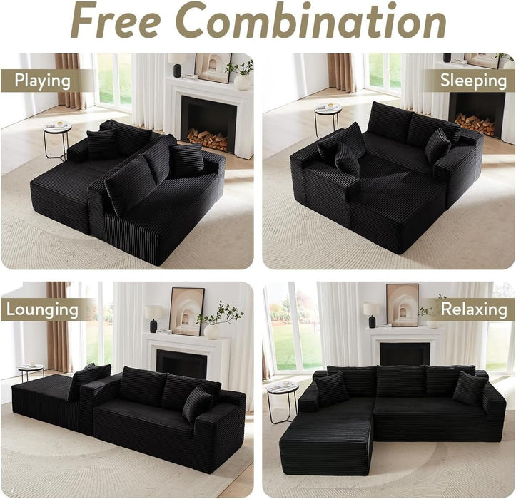 104 Inch L Shape Modular Sectional Couch with Chaise - ShipItFurniture