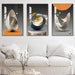 Bright Style Framed Wall Art - Abstract Modern Shape Pattern in White, Blue, Yellow, Grey - Artfully Matching Living Room, Bedroom, Office Decor - 16"X 24"X 3 Panels