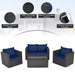 4 Pieces Patio Rattan Conversation Set with Padded Cushions