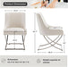 Kitchen Dining Chairs Set of 2,Accent Modern Upholstered Velevt,Contemporary Tufted Metal Chairs with X-Shaped Sliver Legs for Dining Room,Living Room, Reception Room(Beige)