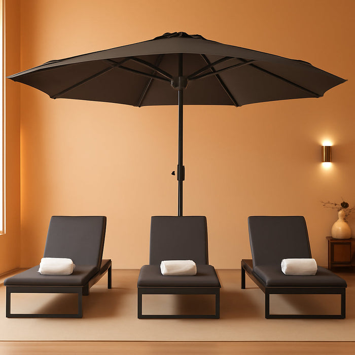 15 Ft Double-Sided Large Patio Umbrella Dark Gray
