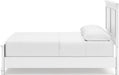 Signature Design by Ashley Fortman Transitional Queen Panel Bed with Tapered Feet, Foundation or Box Spring Needed, White