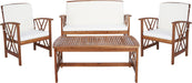 SAFAVIEH Outdoor Fontana 4-Piece Patio Sectional Sofa Set, 40.2" PAT7008A