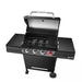 4-Burner Propane Gas Grill in Matte Black with Trivantage Multifunctional Cooking System