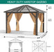 10X12 Ft Gazebo, Hardtop Outdoor Canopy Aluminum Frame Permanent Gazebo with Netting and Curtains, Polycarbonate Garden Tent for Patio, Lawn, Backyard, Deck (10 Ft X12 Ft)