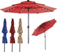 10Ft Solar Patio Umbrella with 32 LED Lights, Table Market Umbrella with Tilt Adjustment & Crank Lift, Outdoor Sun Shelter for Garden, Deck, Backyard, Pool and Beach