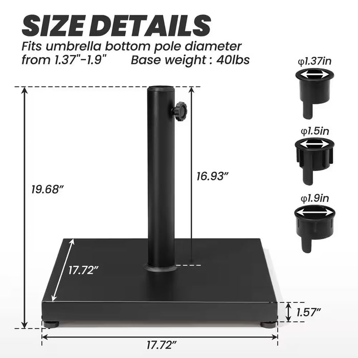 40 Lbs. Cement Patio Umbrella Base in Black