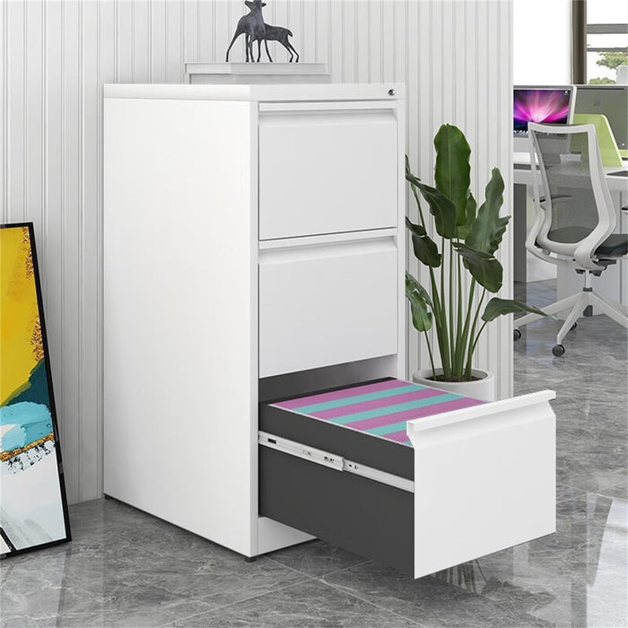 3 Drawer File Cabinet with Lock, Vertical Lockable Filing Cabinet
