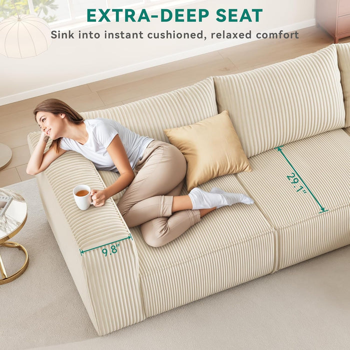 107 Inch Cloud Modular Sofa with Deep Seats Comfort - ShipItFurniture