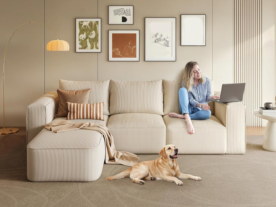 107 Inch Cloud Modular Sofa with Deep Seats Comfort - ShipItFurniture