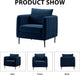 Modern Velvet Accent Chair, Single Sofa Chairs Armchair with Square Arm, Upholstered Accent Chairs for Living Room, Bedroom, Apartment (Navy Chair)