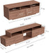 Extendable TV Stand for 65-100 Inches Tvs - Walnut Entertainment Console with 2 Cabinets, 3 Open Compartments & 1 Adjustable Shelf, Cable Management, Adjustable Length 63''-94.5'' (Walnut, 63"-94.5")