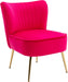 Midcentury Velvet Slipper Chair Armless 20.5In Pink
