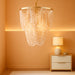 6 Light Contemporary Farmhouse Wooden Beaded Chandelier