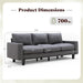Sofa With Deep Seat AntimicrobialTreatment Grey Linen