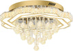 Gold Crystal Chandelier 24 Inch Dimmable Illumination