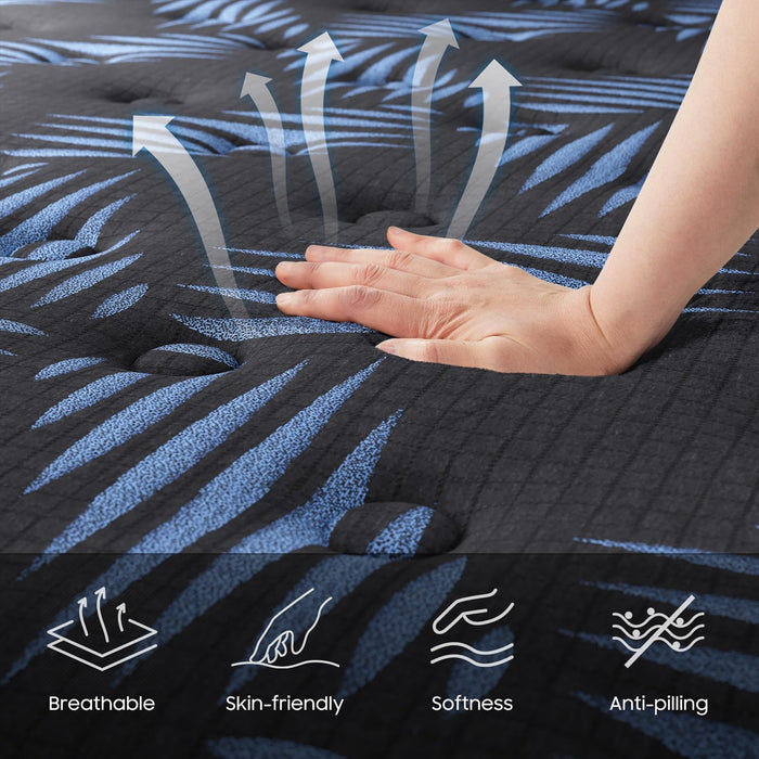 10 Inch Full Medium Firm Hybrid Mattress in a Box, Gel Foam Zoned Pocket Coils for Extra Lumbar Suppor, Certipur-Us & Oeko-Tex, 365-Night Trial for All Sleepers