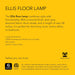 Floor Lamp with Walnut Rubberwood Base and Grey Fabric Lampshade – 58.5” X 16”, 3-Way Adjustable Brightness, Lamp for Bedroom, Living Room, and House Decor