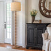 Rustic Floor Lamp 62Inch Walnut LinenTextured Shade