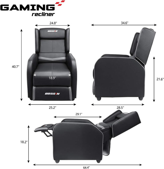 Gaming Recliner Chair Racing Style Single Ergonomic Lounge Sofa 400LBS for Living Room