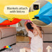 Tote a Fort Original Blanket Fort Building Kit for Kids, 3 Blanket TOTEAFORT Toy, Make a Portable Playhouse, Play Tent Boy and Girl Indoor Outdoor Build Set, STEM Children Toy, Ages 4, 8, 12 +