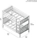 White Twin Over Twin Bunk Bed CraftedFromSolidNewZealandPine
