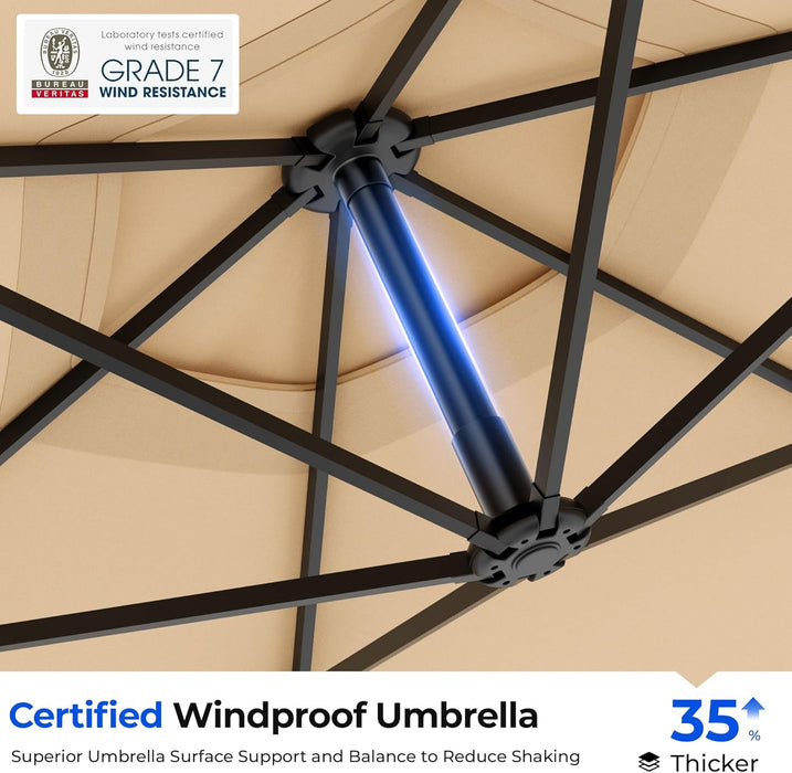 Ten Foot Cantilever Offset Patio Umbrella Beige Base Included