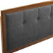 Draper Tufted Queen Fabric and Wood Headboard in Walnut Charcoal