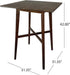 42-Inch Bar Table, Modern Counter Height Pub Table with Laminate Tabletop,Square Home Coffee Bar Table for Kitchen, Dining Room, Living Room, Balcony, Basement, Walnut & Black