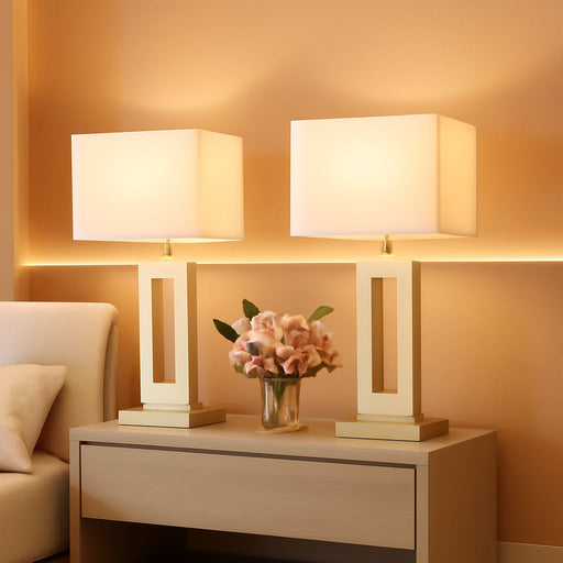 Bedroom Table Lamps Set of 2 - Touch Bedside Lamps with USB C+A, 3 Way Dimmable Gold Lamp for Nightstand, Modern Night Stands Lamps for Living Room End Tables Desk Bed Side Study Room(16.4N)