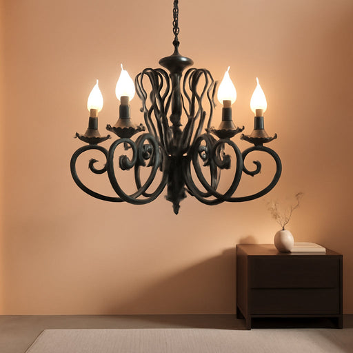 Matte Black 26Inch 8 Light FrenchCountry Chandelier