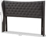 Cadence King Winged Panel Headboard in Dark Gray