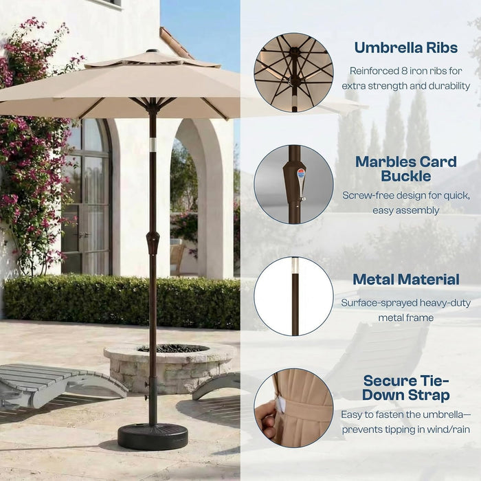 10FT Patio Umbrella, 2 Tier Outdoor Table Umbrella, Large Vented Market Umbrellas with Push Button Tilt and Crank, 8 Sturdy Ribs for Backyard, Deck, Pool, UPF50+ UV Protection