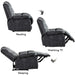 Bonzyhome Recliners Recliner Chair Breathable Fabric Reclining Chair Manual Sofa for Living Room, Gray