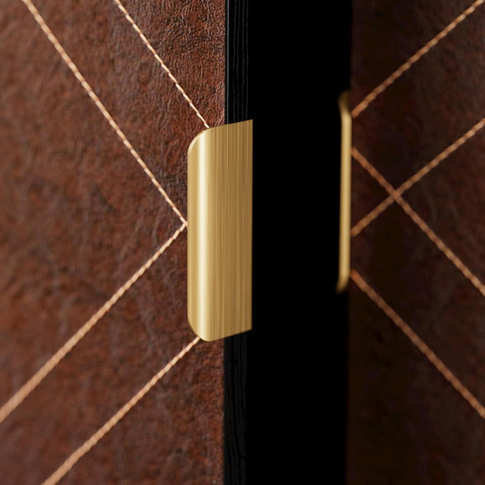 Book Shelf and Bookcase with Leather Doors, 70" Tall Bookshelf, 6 Tier Display Case Floor Standing for Home Office, Living Room, Black