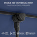 6X4Ft Outdoor Balcony Umbrella - Flat Porch Pool Patio Umbrella Rectangular Canopy Shade UPF50+ UV Protection 360° Rotating & Tilting All Angles Applicable (Navy Blue, No Base)