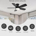 Ceiling Fans with Lights, 42 Inch Low Profile Ceiling Fan with Light and Remote/App Control, Flush Mount, Reversible, 3CCT, Dimmable, Noiseless, Black Ceiling Fan for Indoor/Outdoor Use